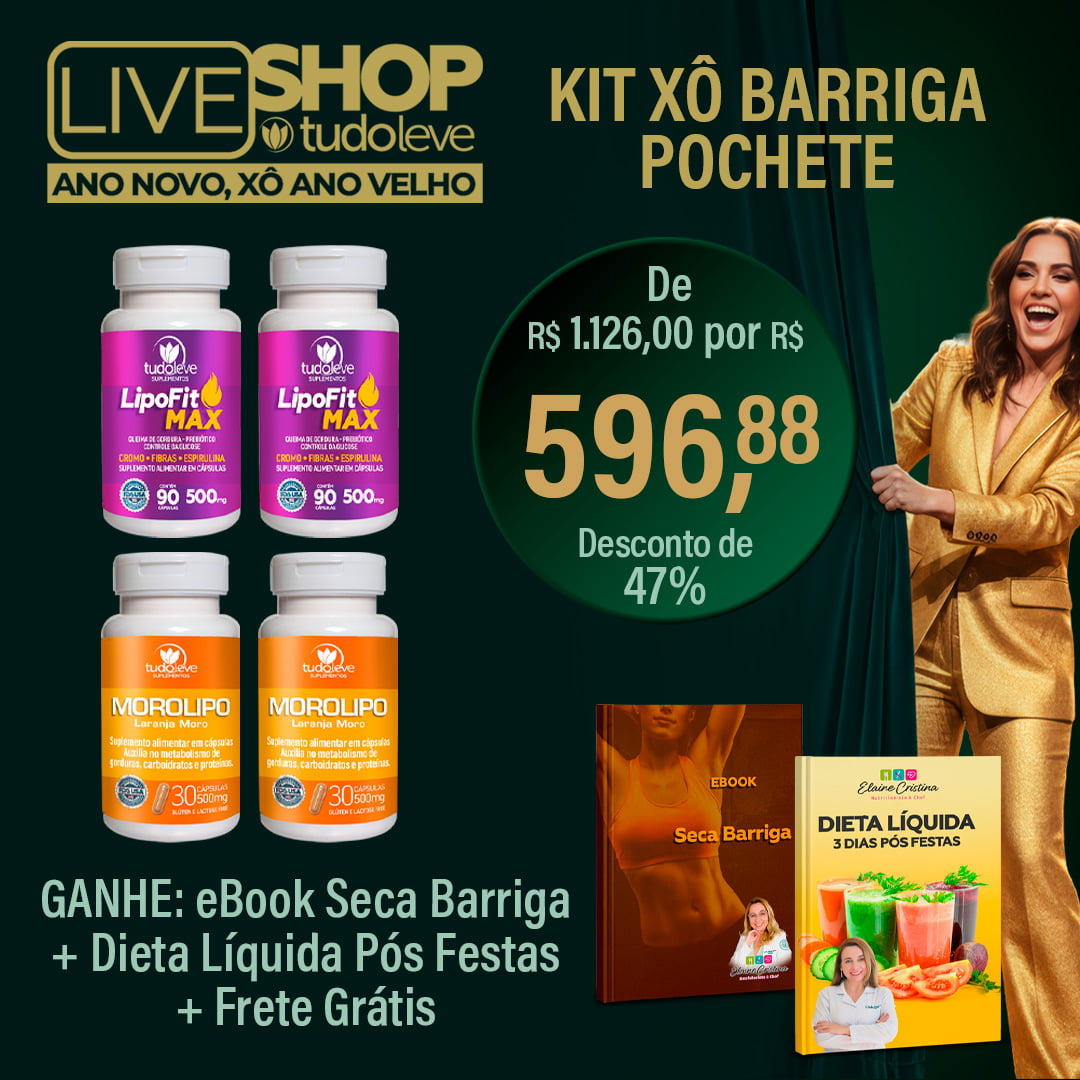 KIT XO BARRIGA POCHETE (2 LipoFit Max + 2 Morolipo) + FRETE GRÁTIS