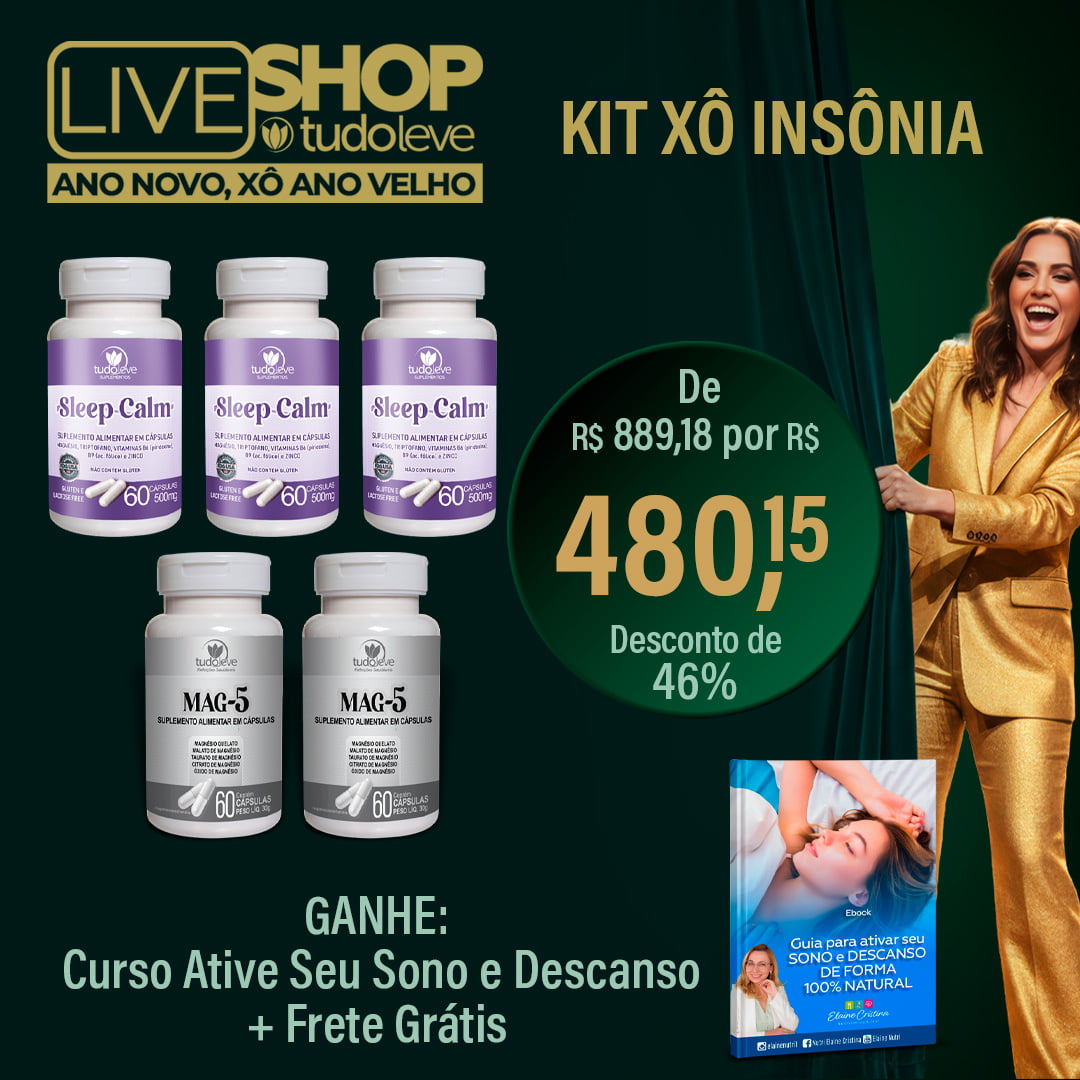 KIT XÔ INSÔNIA (3 Sleep Calm + 2 Mag5) + FRETE GRÁTIS