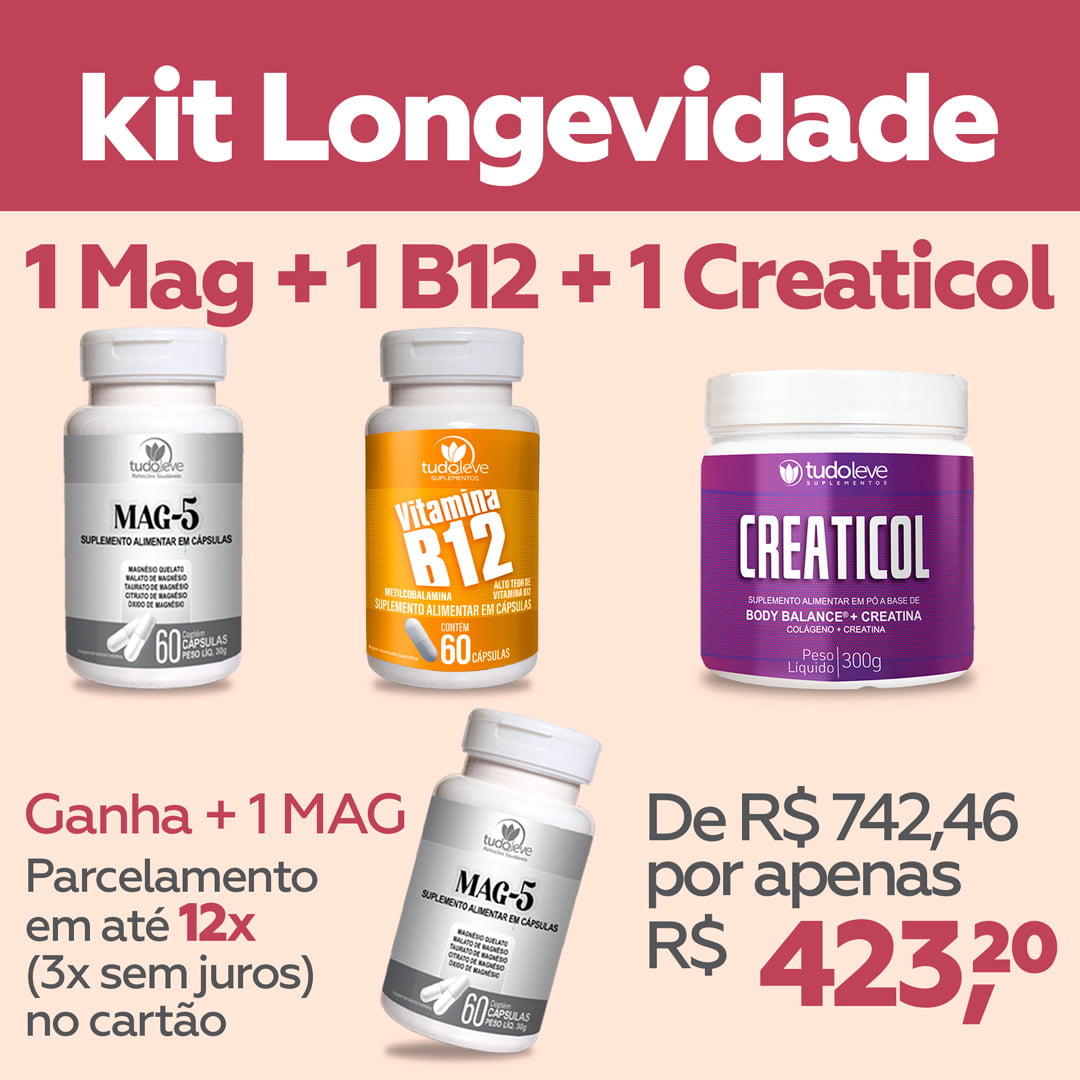 Kit Longevidade 1 mês + GANHA 1 Mag5