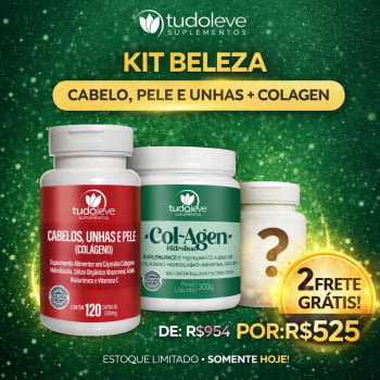 Kit Beleza Cabelos Unhas e Pele + Col-Agen Hidrolisado - Ganha 1 Suplemento + FRETE GRÁTIS Kit Beleza Cabelos Unhas e Pele + Col-Agen Hidrolisado - Ganha 1 Suplemento + FRETE GRÁTIS