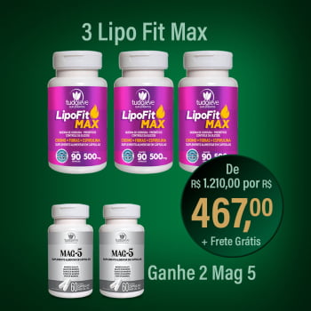 3 LipoFit MAX - Ganhe 2 Mag5 + Frete Grátis 3 LipoFit MAX - Ganhe 2 Mag5 + Frete Grátis