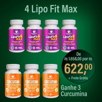 4 LipoFit MAX - GANHE 3 Curcumina + Frete Grátis 4 LipoFit MAX - GANHE 3 Curcumina + Frete Grátis