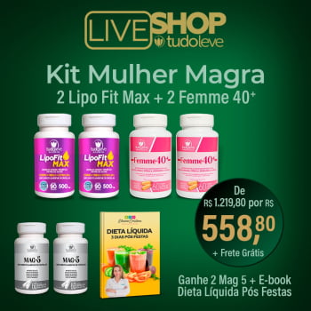 Kit Mulher Magra 2 Lipo Fit Max + 2 Femme e GANHE 2 MAG5 + Frete Grátis