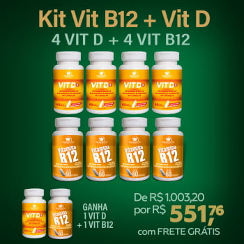 4 VIT D + 4 VIT B12 + GANHA 1 VIT D + 1 VIT B12 4 VIT D + 4 VIT B12 + GANHA 1 VIT D + 1 VIT B12