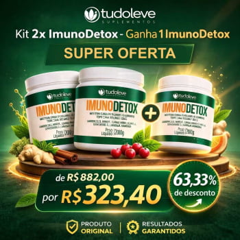 Kit 2x ImunoDetox - Ganha 1 ImunoDetox + 63,33% de desconto Kit 2x ImunoDetox - Ganha 1 ImunoDetox + 63,33% de desconto