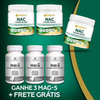 Kit 3x NAC Power Blend 49% de Desconto + GANHA 3x Mag 5 + FRETE GRÁTIS