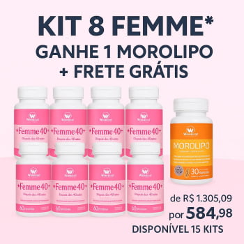 KIT 8 FEMME 40+ ECONOMIZE 54% + FRETE GRATIS 