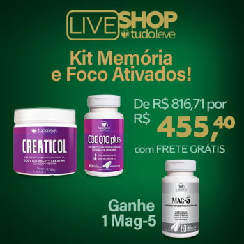 KIT MEMÓRIA E FOCOS ATIVADOS (1 CREATICOL + 1 COE Q10 PLUS + GANHA 1 MAG5) + FRETE GRÁTIS 